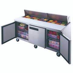 NEW 3 Door 72″ Refrigerated Sandwich Salad Prep Table Dukers DSP72-18-S3 #2200