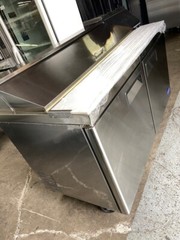 NEW OPEN BOX 2 Door 60″ Refrigerated Prep Table Stainless Cooler NSF Atosa #2226