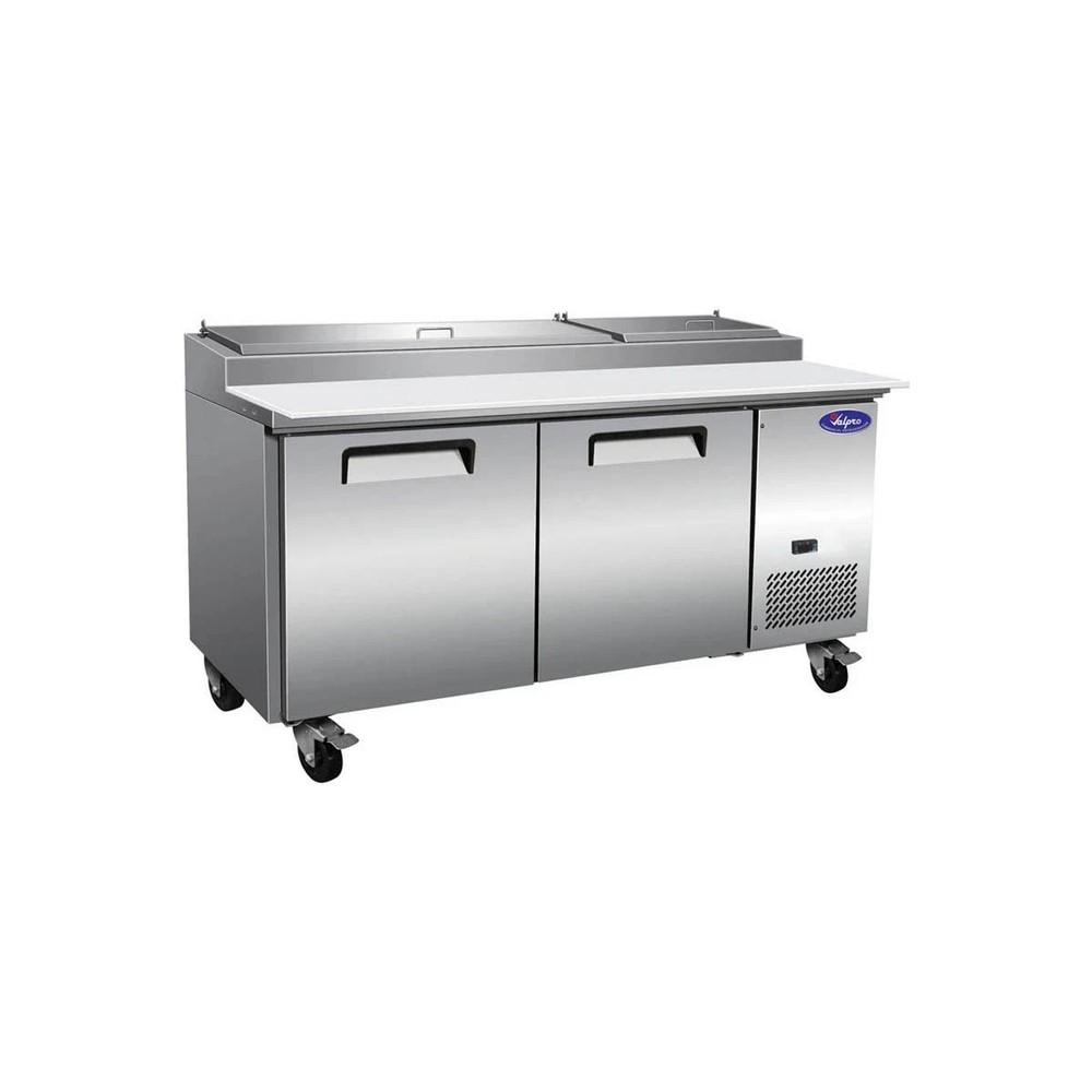 Valpro VPP71-HC 71″ 2-Section Refrigerated Pizza Prep Table w/ 2 Doors, 9 Pan