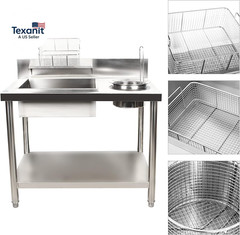 Fried Food Prep Table, 39″ X 25″ Commercial Fried Chicken Breading Table, Heavy
