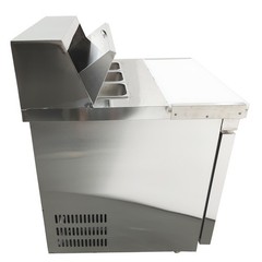 110V 163L Commercial Salad Refrigerator 2-8℃ Sandwich Salad Prep Table w/ 6 Pans