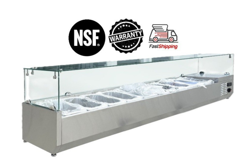 NEW 11 Pan Commercial Refrigerated Prep Table Countertop Salad Fruit Sauce NSF