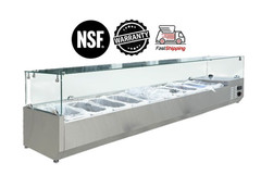 NEW 11 Pan Commercial Refrigerated Prep Table Countertop Salad Fruit Sauce NSF