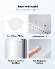 VEVOR Commercial Refrigerated Sandwich PrepWorktable Stainless Steel Double Door