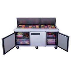 Commercial Stainless Steel 72″ Mega Top 3 Door Sandwich Prep Table Refrigerator