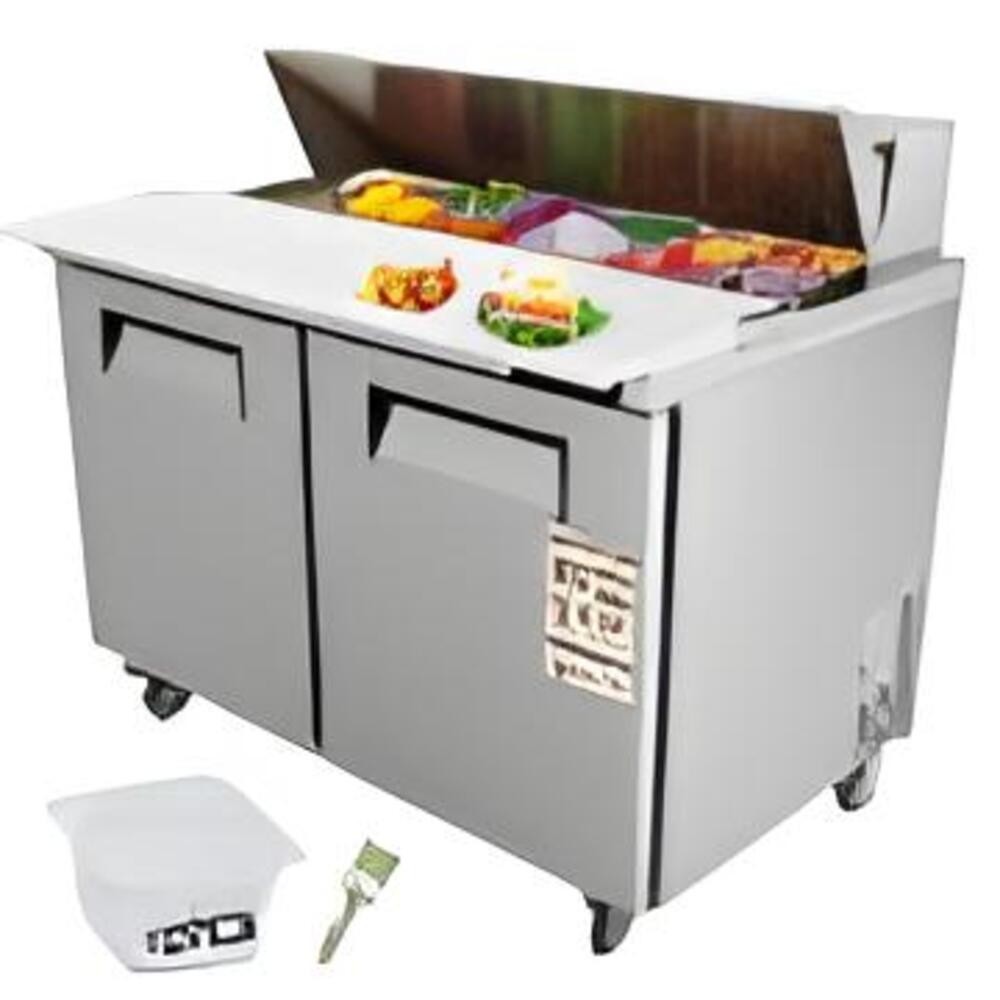 VEVOR Commercial Refrigerator, 48″ Sandwich & Salad Prep Table, 12.85 Cu.