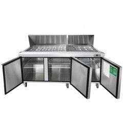 NEW 3 Door 73″ Refrigerated Mega Top Prep Table Cooler NSF Atosa MSF8308GR #2232