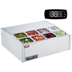 VEVOR Countertop Refrigerated Salad Pizza Prep Station 140 W Stainless Guard ETL