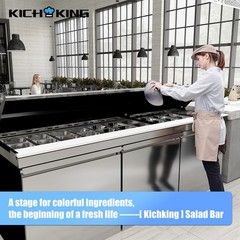 Sandwich Prep 72″ Table Salad Refrigerator Prep for Kitchen Bars 3 Doors 18 Pans