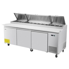 VEVOR Commercial Refrigerated Pizza Prep Table Stainless Steel Fridge TripleDoor