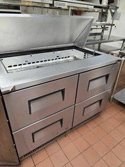 True TFP-48-18M-D-4 48″ Sandwich/Salad Prep Table w/ Refrigerated Base