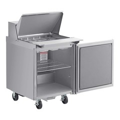 Delfield 27″ 1 Door Mega Top Refrigerated Sandwich Prep Table with 5″ Casters