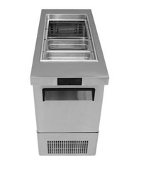 NEW 1 Door 17″ Refrigerated Prep Table Cooler w/ Night Cover NSF Atosa #1783