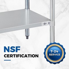 36×24 Inch Stainless Steel Prep Table – NSF Certified Work Table with Undershelf