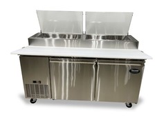 NEW 2 Door 67″ Refrigerated Pizza Prep Table Cooler NSF Pizza Counter