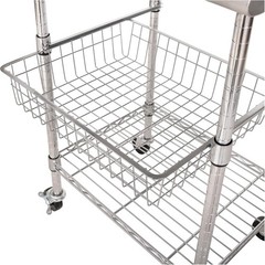 Heavy-Duty Stainless Steel Mobile Workstation with Adjustable Shelf – 24″ x 20″