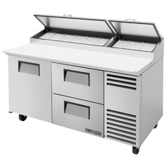 True TPP-AT-67D-2-HC 67″ Solid Door & 2 Drawers Refrigerated Pizza Prep Table…