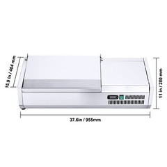 VEVOR 40″ Countertop Refrigerated Salad Pizza Prep Station Stainless Cover ETL