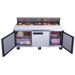 Commercial Stainless Steel 72″ 3 Door Sandwich Food Prep Table Refrigerator