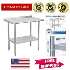 36×24 Inch Stainless Steel Prep Table – NSF Certified Work Table with Undershelf