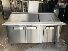 OPEN BOX NEW 3 Door 73″ Refrigerated Mega Top Prep Table Cooler NSF Atosa #2232