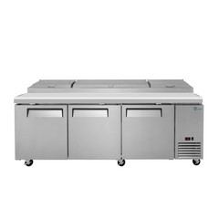 Commercial 93” Refrigerated Pizza Prep Table 3 Door Stainless Steel 31 cu.ft.