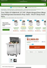 TRUE TSSU-27-08-HC 27″ SANDWICH SALAD PREP TABLE W/ REFRIGERATED BASE 115V