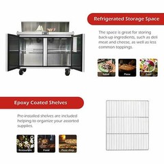Atosa MSF8302GR 48″ 2 Door Sandwich Prep Unit 12 Stainless 1/6 Pan FREE LIFTGATE