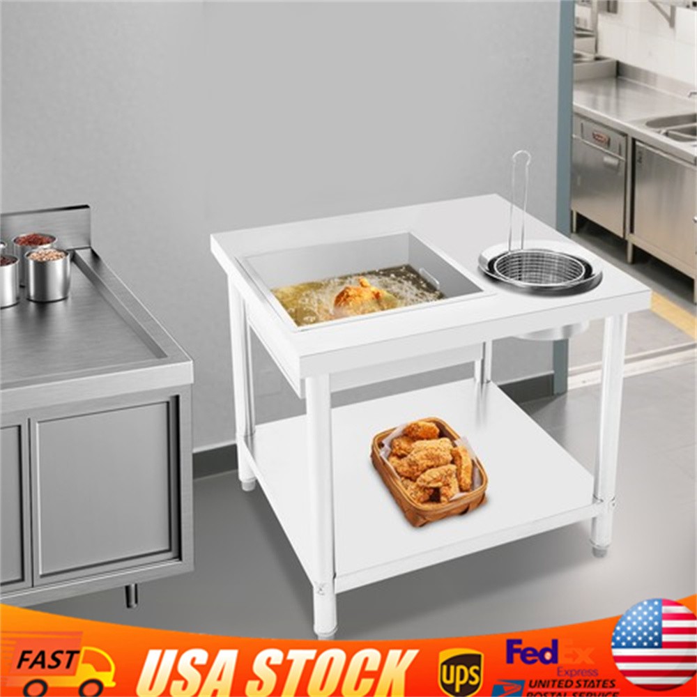 Commercial Breading Table Fried Chicken Station Prepare Workdesk Stainless Steel