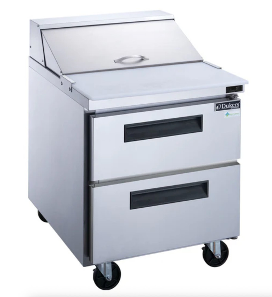 NEW 2 Drawer 29″ Refrigerated Mega Top Prep Table NSF Dukers DSP29-12M-D2 #4038