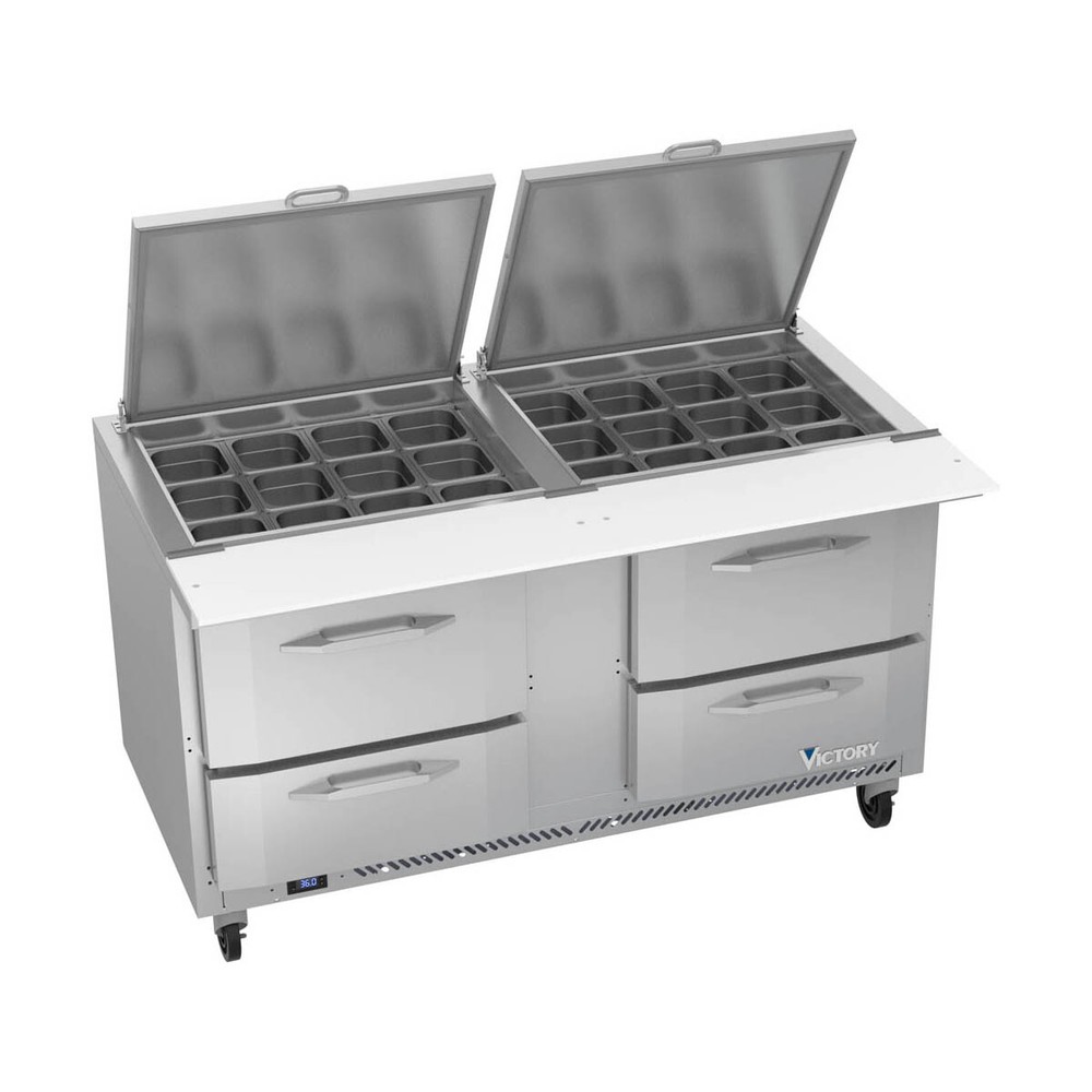 Victory VSPD60HC-24B-4 60″ Mega Top Refrigerated Sandwich/Salad Prep Table w/…