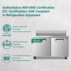 60″ Commercial Sandwich Prep Table Fridge with Precise Digital Temp Control