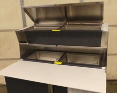NEW DELFIELD 18648P REFRIGERATED DUAL RAIL LIQUITEC COOLED PIZZA PREP TABLE, 48″