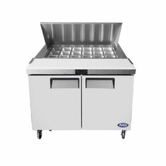 NEW 2 Door 48″ Refrigerated Mega Top Prep Table Cooler NSF Atosa MSF8306GR #1229