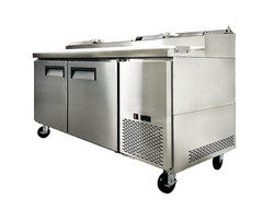 71″ Sandwich Prep Table 2 Door Pizza Cooler 9 Pan in Stainless Steel NSF ETL