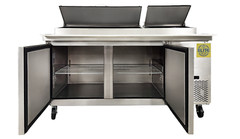 71″ Sandwich Prep Table 2 Door Pizza Cooler 9 Pan in Stainless Steel NSF ETL