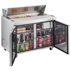 Uimoso 48″ Sandwich Prep Double Door Refrigerated Salad Prep Station with 12 Pan