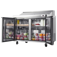 Uimoso 48″ Sandwich Prep Double Door Refrigerated Salad Prep Station with 12 Pan