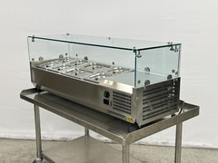 48″ Commercial 8 Pan Refrigerated Prep Table Salad Fruit Sauce Bar Toppings NSF