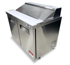 Sandwich Prep Unit 48″ Table Salad Refrigerator Prep Top 2 Door 12 Pan