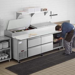 94″ 1 Door Refrigerated Pizza Prep Table with 4 Drawers