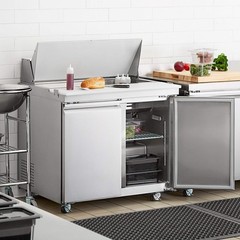 36″ 2 Door Stainless Steel ADA Height Refrigerated Sandwich Prep Table