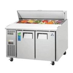 Everest EPR2-24 47″ Two Section Sandwich/Salad Prep Table w/ 2 Doors, 12 (1/9…