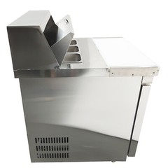 163L Commercial Sandwich Salad Prep Table Refrigerator 6 Pans Salad Refrigerator