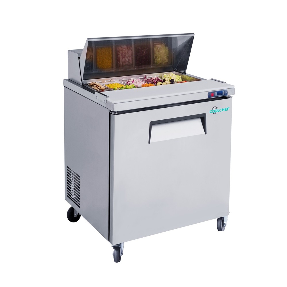 28” Commercial Refrigerated Salad Sandwich Prep Table Single Door 7.4 cu.ft.