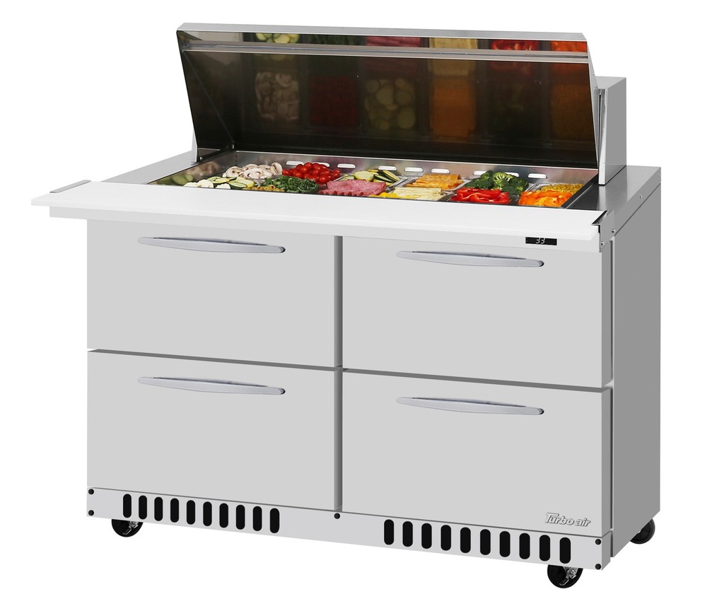 Turbo Air PST-48-18-D4-FB-N 48″ 4-Drawer Mega Top Sandwich and Salad Prep Tab…