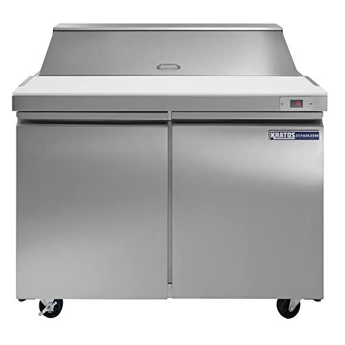 Kratos Commercial Refrigerator, 48″W Sandwich and Salad Prep Table with 2 Doors,