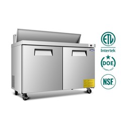 60″ Commercial Sandwich Prep Table Fridge with Precise Digital Temp Control