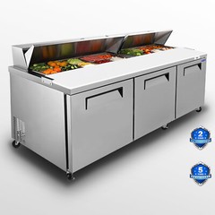 72″ 3 Doors Commercial Refrigerators Sandwich & Salad Prep Table 22Cu.Ft 33~40℉