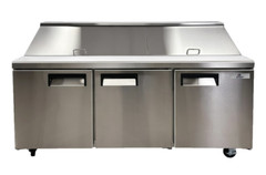 NEW 72″ Commercial Double Lid Refrigerator Prep Table Sandwich Pizza NSF ETL